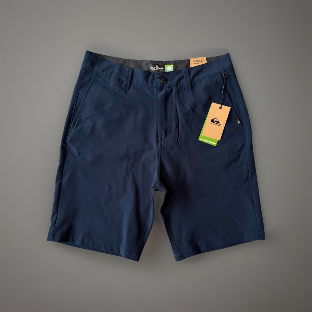 NWT Quicksilver‎ Amphibian Hybrid Walk Shorts Stretch Navy Blue Men's Size 29